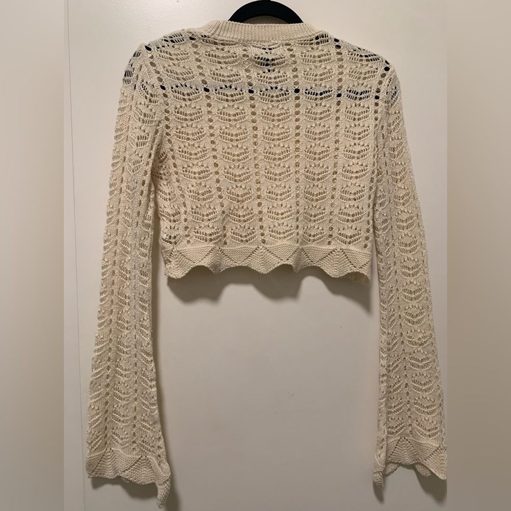 Forever 21 Boho Knit Top With Bell Sleeves Size M
